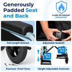 Days Compact Lightweight Folding Wheelchair for Adults - Blue Mobility Aid - Damaged Box