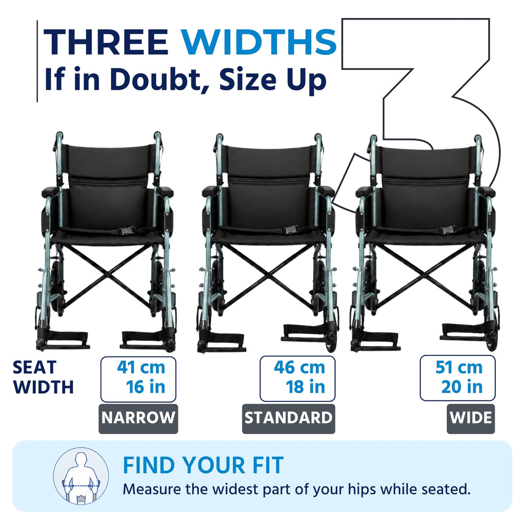 Days Compact Lightweight Folding Wheelchair for Adults - Blue Mobility Aid - Damaged Box