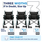 Days Compact Lightweight Folding Wheelchair for Adults - Blue Mobility Aid - Damaged Box