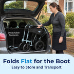 Days Compact Lightweight Folding Wheelchair for Adults - Blue Mobility Aid - Damaged Box