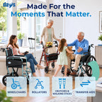 Days Compact Lightweight Folding Wheelchair for Adults - Blue Mobility Aid - Damaged Box