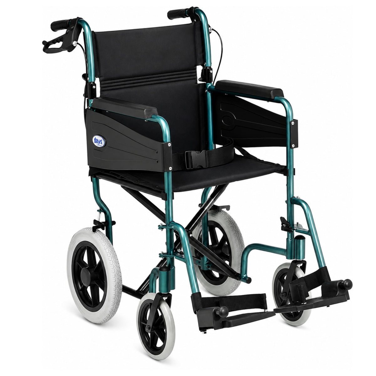 Days Compact Lightweight Folding Wheelchair for Adults - Blue Mobility Aid - Damaged Box
