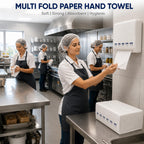 JOKOLO Commercial Singlefold V-Fold Paper Hand Towels - 2-Ply Pure Cellulose 22x21cm - 1596 Sheets (Pack of 6) - Damaged Box
