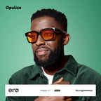 Opulize Era Polarised Sunglasses 2 Pack - Unisex Oversized Rectangular Black Frame Yellow Orange Lenses UV400 - Damaged Box