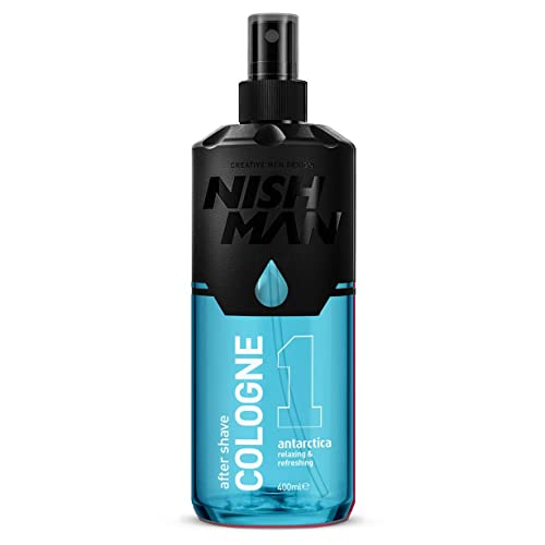Nishman 01 Antarctica Aftershave Cologne Spray 400ml - Mens Refreshing After Shave Lotion Kolonya - Damaged Box