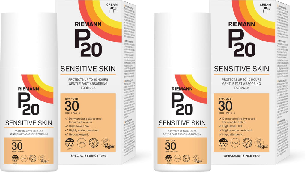 Riemann P20 Sensitive Sun Cream SPF30 200ml - Water Resistant High UVA Protection 10 Hour Sunscreen - Damaged Box