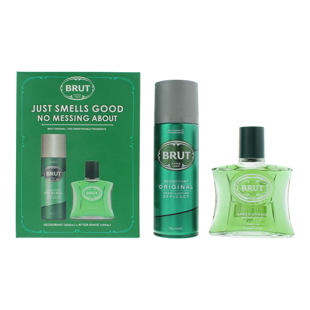 Brut Original Mens Fragrance 2 Piece Gift Set - Aftershave 100ml and Deodorant Spray 200ml - Damaged Box