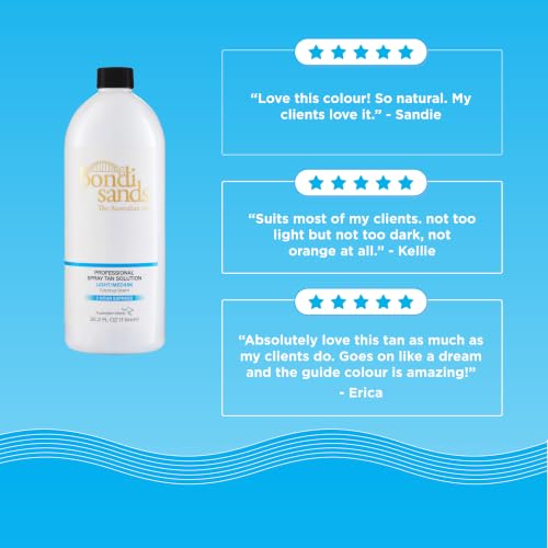 Bondi Sands Professional Spray Tan Solution Light/Medium 1000ml - Salon Sunless Tanning Liquid 1L - New