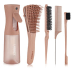 LORSEX 3 Pcs Slick Hair Brush Set with 200ml Hair Spray Bottle, Hair Styling Kit - Damaged Box