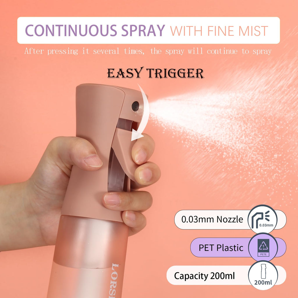 LORSEX 3 Pcs Slick Hair Brush Set with 200ml Hair Spray Bottle, Hair Styling Kit - Damaged Box