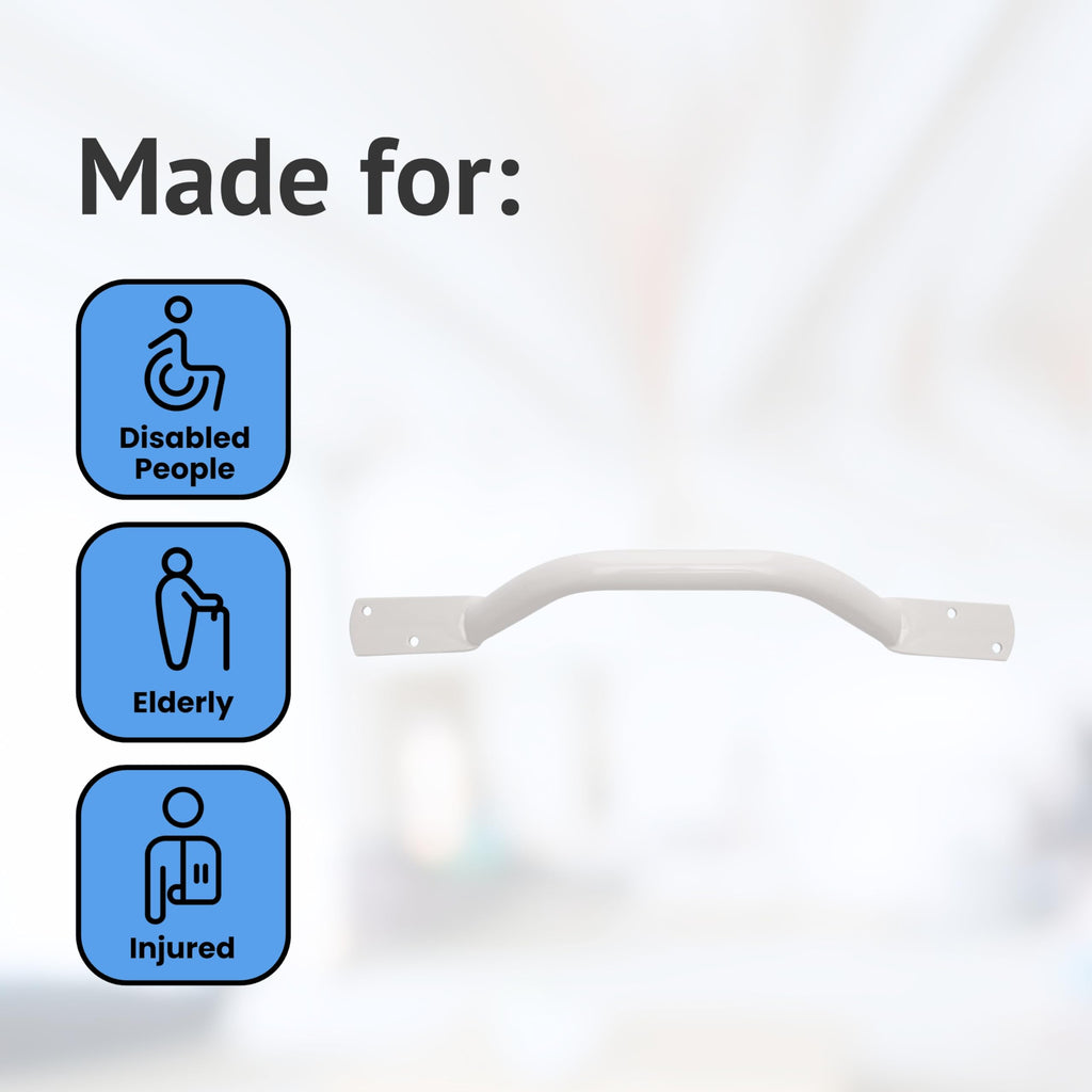 Homecraft Angled Steel Grab Rail 715mm - Epoxy Coated Safety Support Rail for Bathtub Shower Steps - Disabled Assist Handle - Very Good