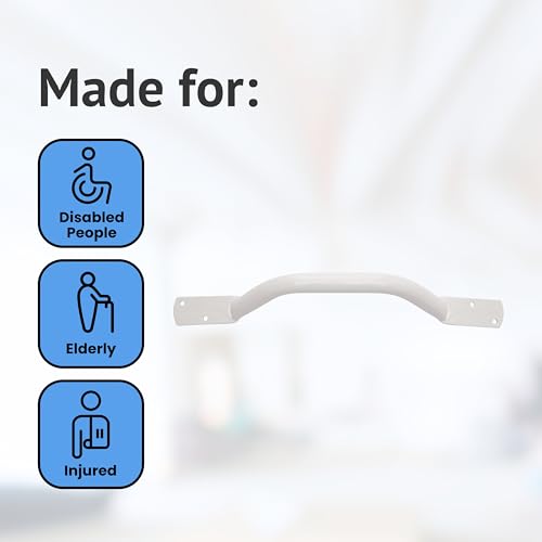 Homecraft Angled Steel Grab Rail 715mm - Epoxy Coated Safety Support Rail for Bathtub Shower Steps - Disabled Assist Handle - Very Good