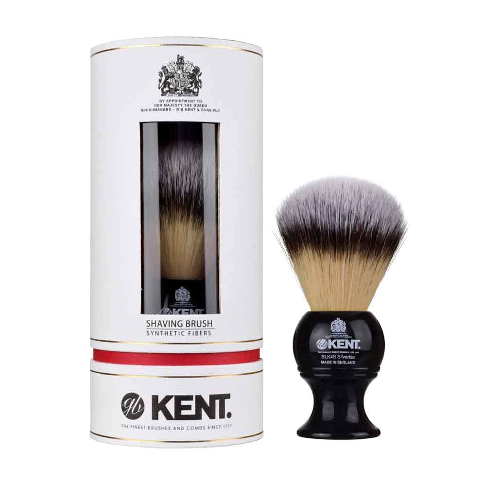 Kent Medium Synthetic Shaving Brush - Black Men's Wet Shave Grooming Brush - New