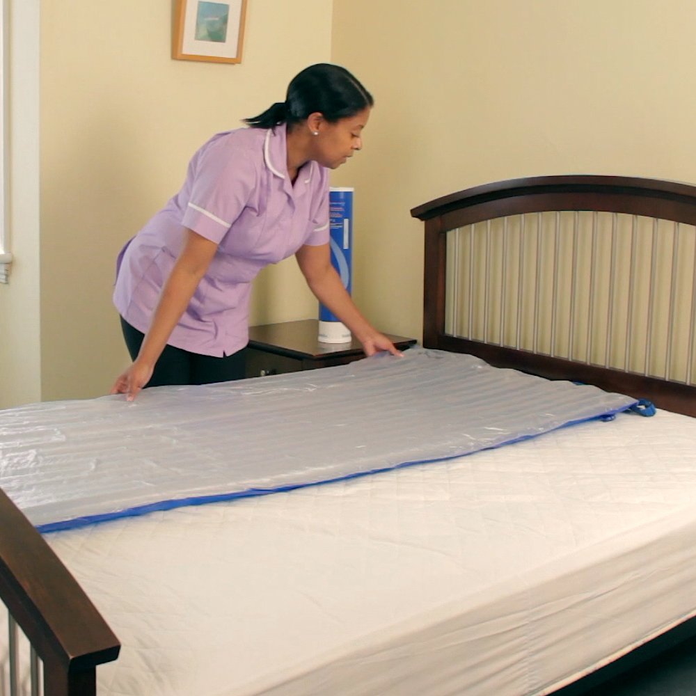 Repose Inflatable Single Mattress Overlay Cushion and Manual Pump - Pressure Relief Bed Sore Prevention - New