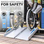Aidapt 2ft Lightweight Folding Aluminium Wheelchair Ramp - Portable Threshold Kerb Ramp for Mobility Scooter with Handle - Very Good