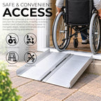 Aidapt 2ft Lightweight Folding Aluminium Wheelchair Ramp - Portable Threshold Kerb Ramp for Mobility Scooter with Handle - Very Good