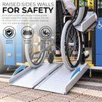Aidapt 2ft Lightweight Folding Aluminium Wheelchair Ramp - Portable Threshold Kerb Ramp for Mobility Scooter with Handle - Very Good