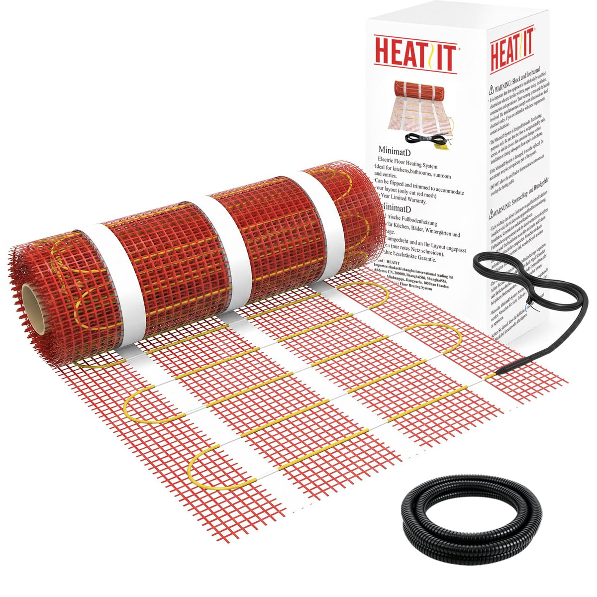 Heatit Electric Underfloor Heating Mat 1m² 200W/m² - Self-Adhesive Floor Heater - Damaged Box