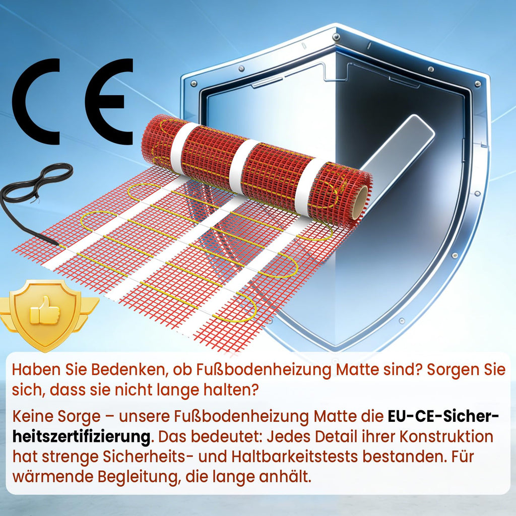 Heatit Electric Underfloor Heating Mat 1m² 200W/m² - Self-Adhesive Floor Heater - Damaged Box