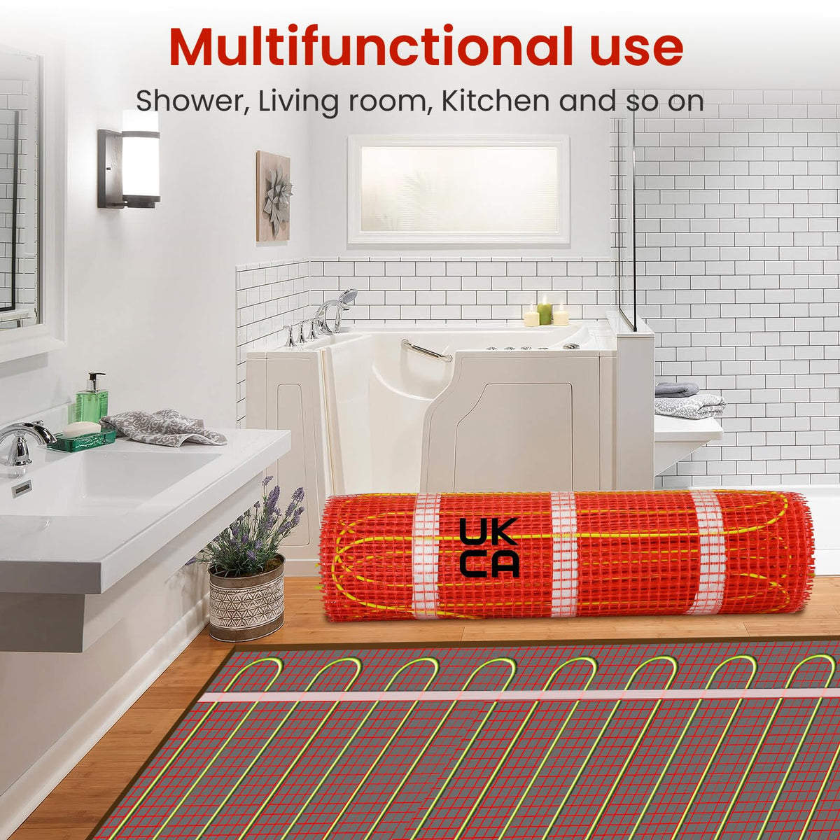Heatit Electric Underfloor Heating Mat 1m² 200W/m² - Self-Adhesive Floor Heater - Damaged Box