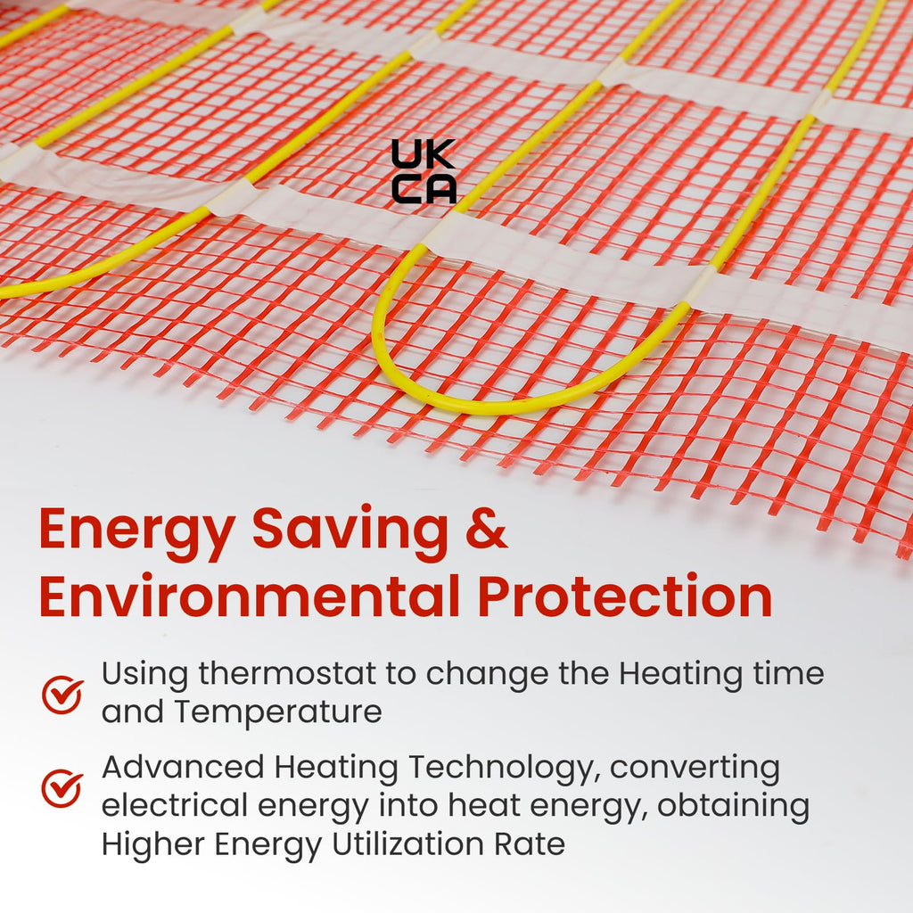 Heatit Electric Underfloor Heating Mat 1m² 200W/m² - Self-Adhesive Floor Heater - Damaged Box