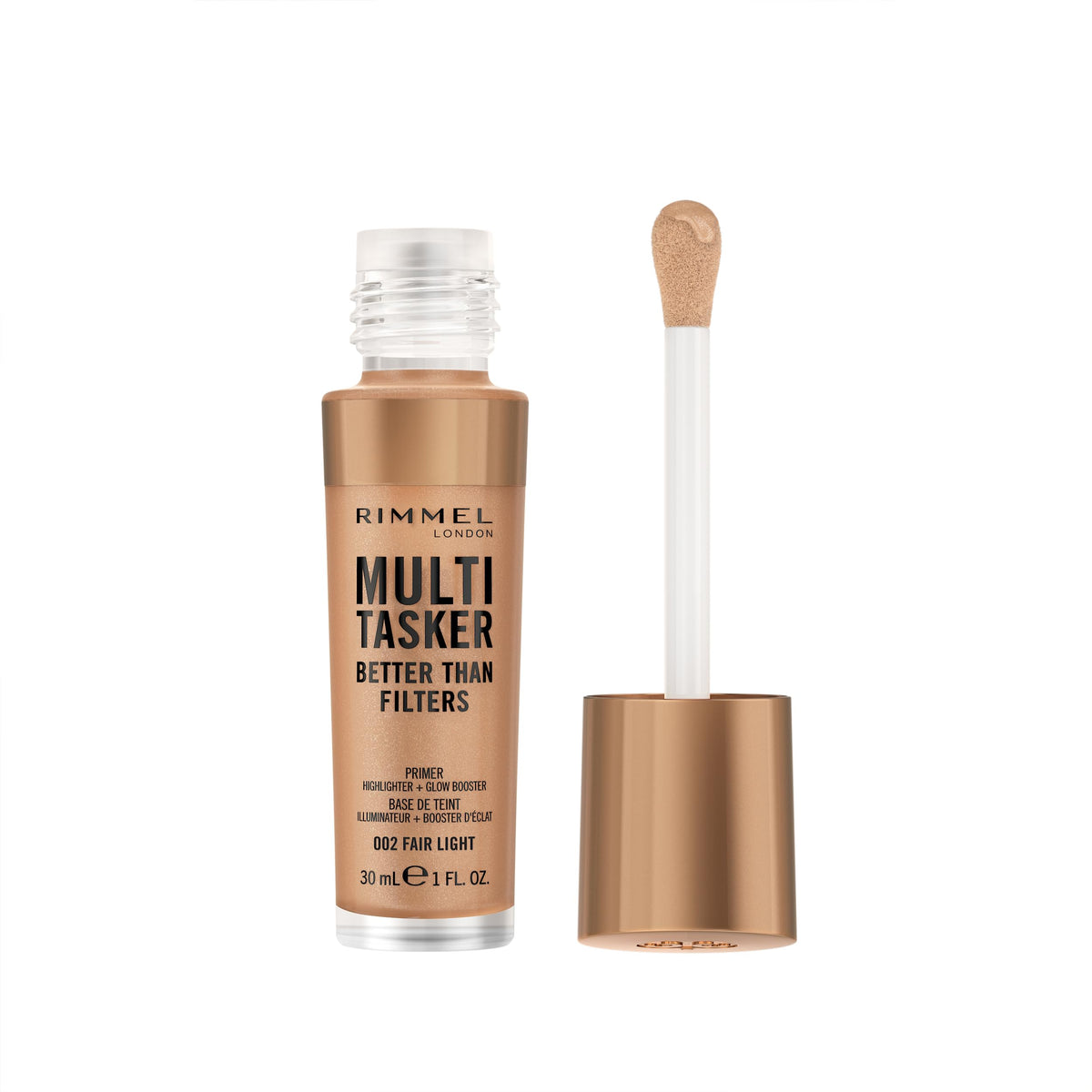 Rimmel Multi Tasker Better Than Filters 3-in-1 Face Primer Glow Booster and Highlighter - 002 Fair Light 30ml - New