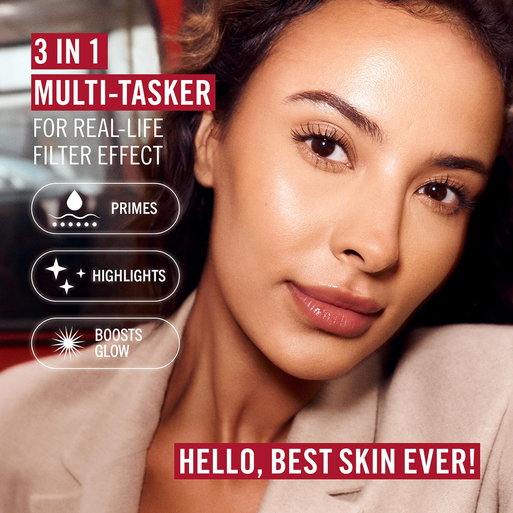 Rimmel Multi Tasker Better Than Filters 3-in-1 Face Primer Glow Booster and Highlighter - 002 Fair Light 30ml - New