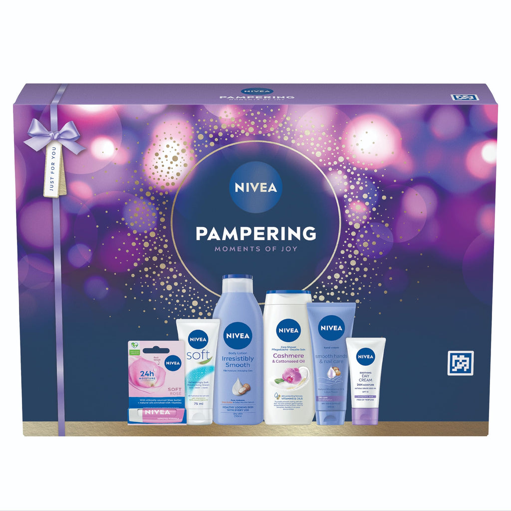 Nivea Pampering Moments Of Joy Gift Set - 5-Piece Skincare And Body Care Pamper Collection - Damaged Box