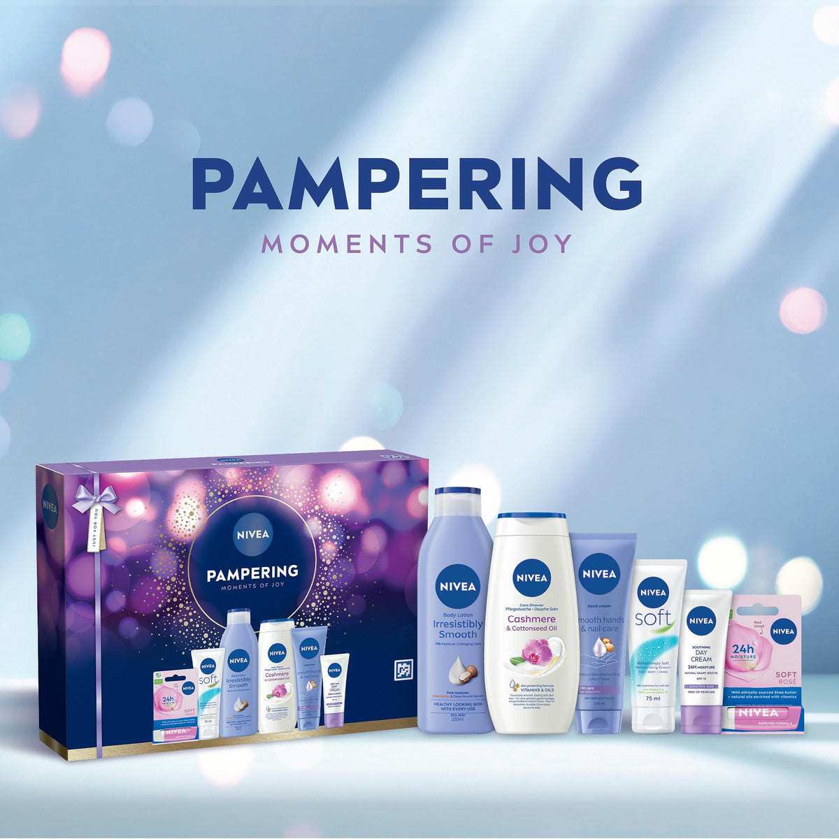 Nivea Pampering Moments Of Joy Gift Set - 5-Piece Skincare And Body Care Pamper Collection - Damaged Box