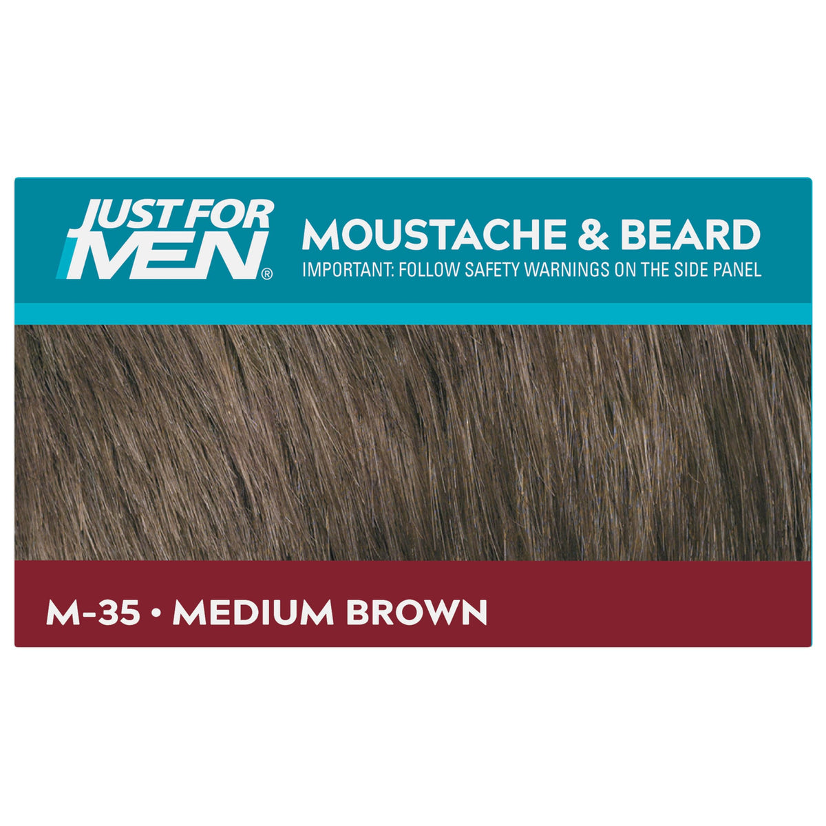 Just For Men Moustache & Beard Dye - Medium Brown M35 - Eliminates Grey For Thicker Fuller Look - Damaged Box
