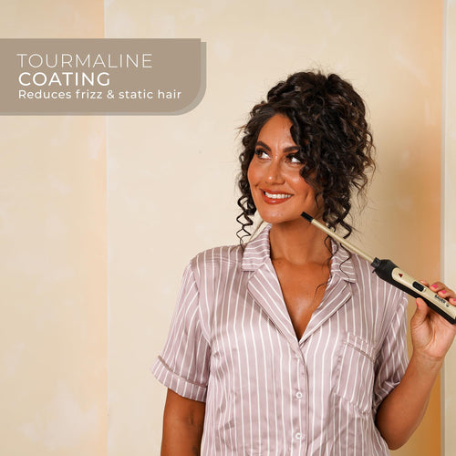 Bauer 38860 Slimline Curling Wand/TourmaPro Styler/Curls for All Hair Types/Ultra Slim 9mm Barrel / 200^0 Heat / 360^0 Swivel Cord/Cool Touch Tip - Very Good