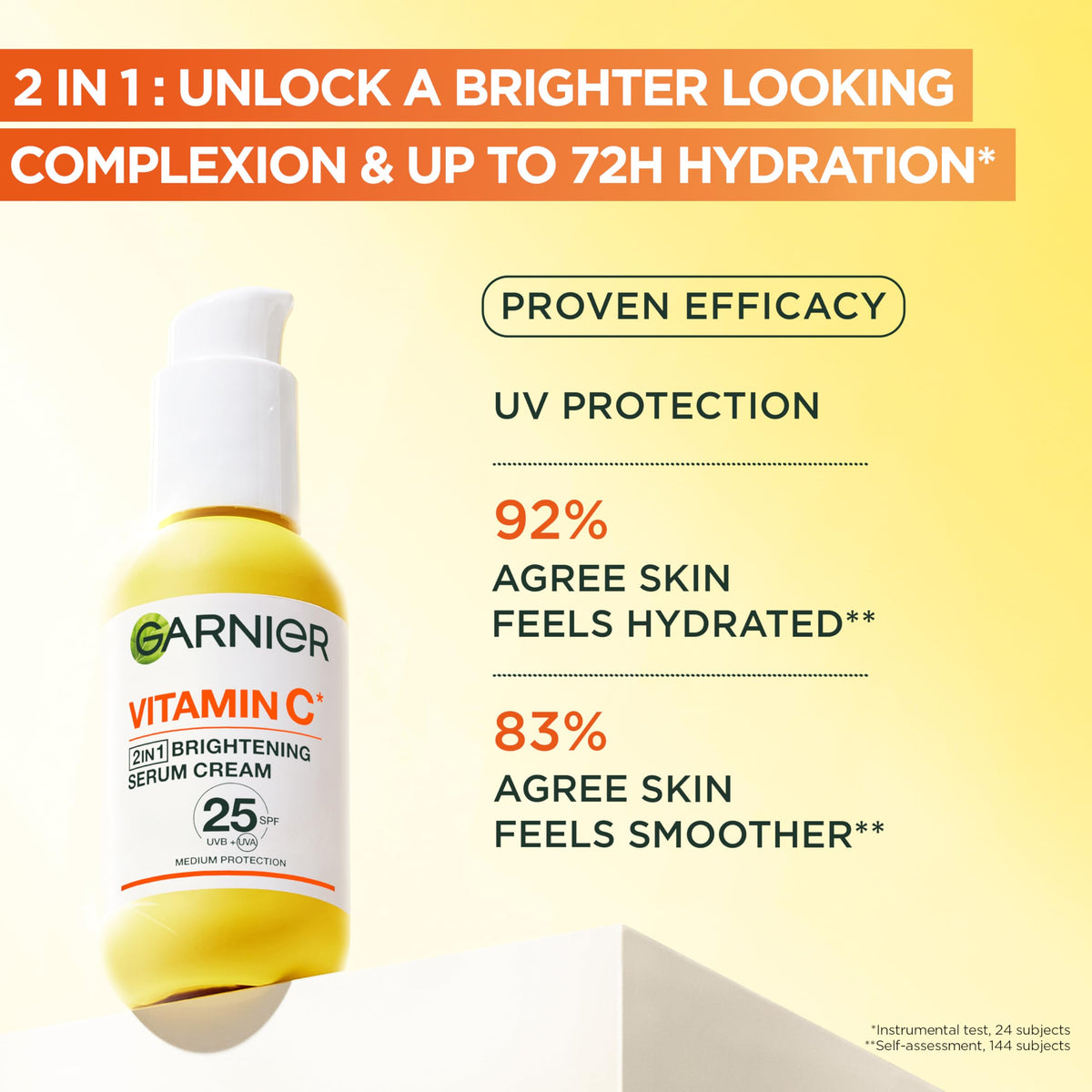 Garnier Vitamin C Brightening Serum Cream SPF25 Face Moisturiser - 50ml - Damaged Box