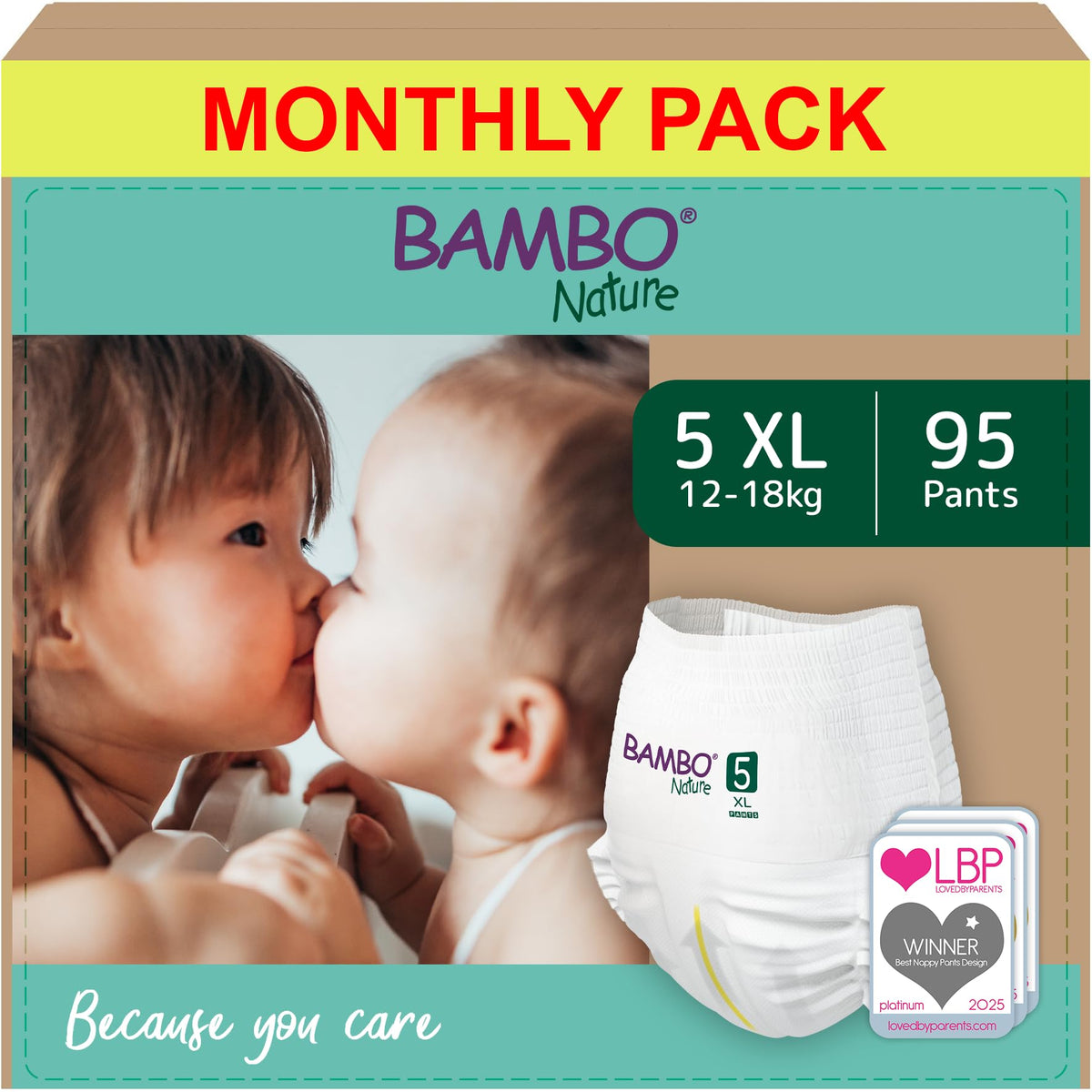 Bambo Nature Premium Potty Training Pants Size 5 XL 12-18kg - Eco Pull Up Nappy Pants - Pack of 95 - Very Good