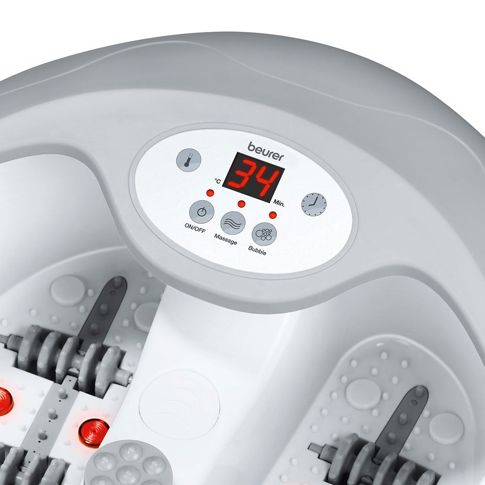 Beurer FB50 Foot Spa Massager with Water Heater - Bubble and Vibration Footbath with Infrared Light, Pedicure Attachments - Very Good