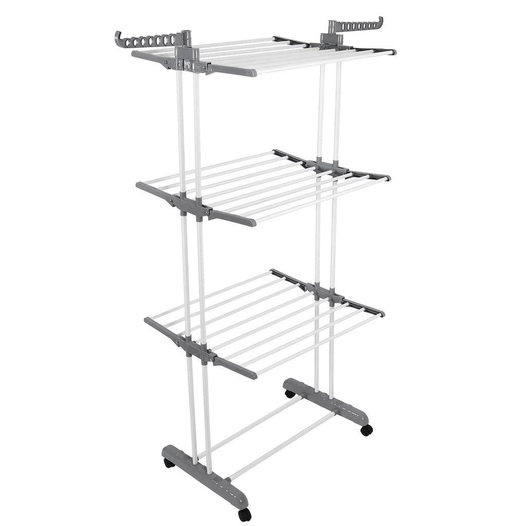 Rainberg 4-Tier Clothes Drying Rack - Extra Large Foldable Laundry Airer with Wheels - Stainless Steel Indoor Outdoor - Very Good