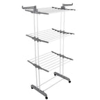 Rainberg 4-Tier Clothes Drying Rack - Extra Large Foldable Laundry Airer with Wheels - Stainless Steel Indoor Outdoor - Very Good
