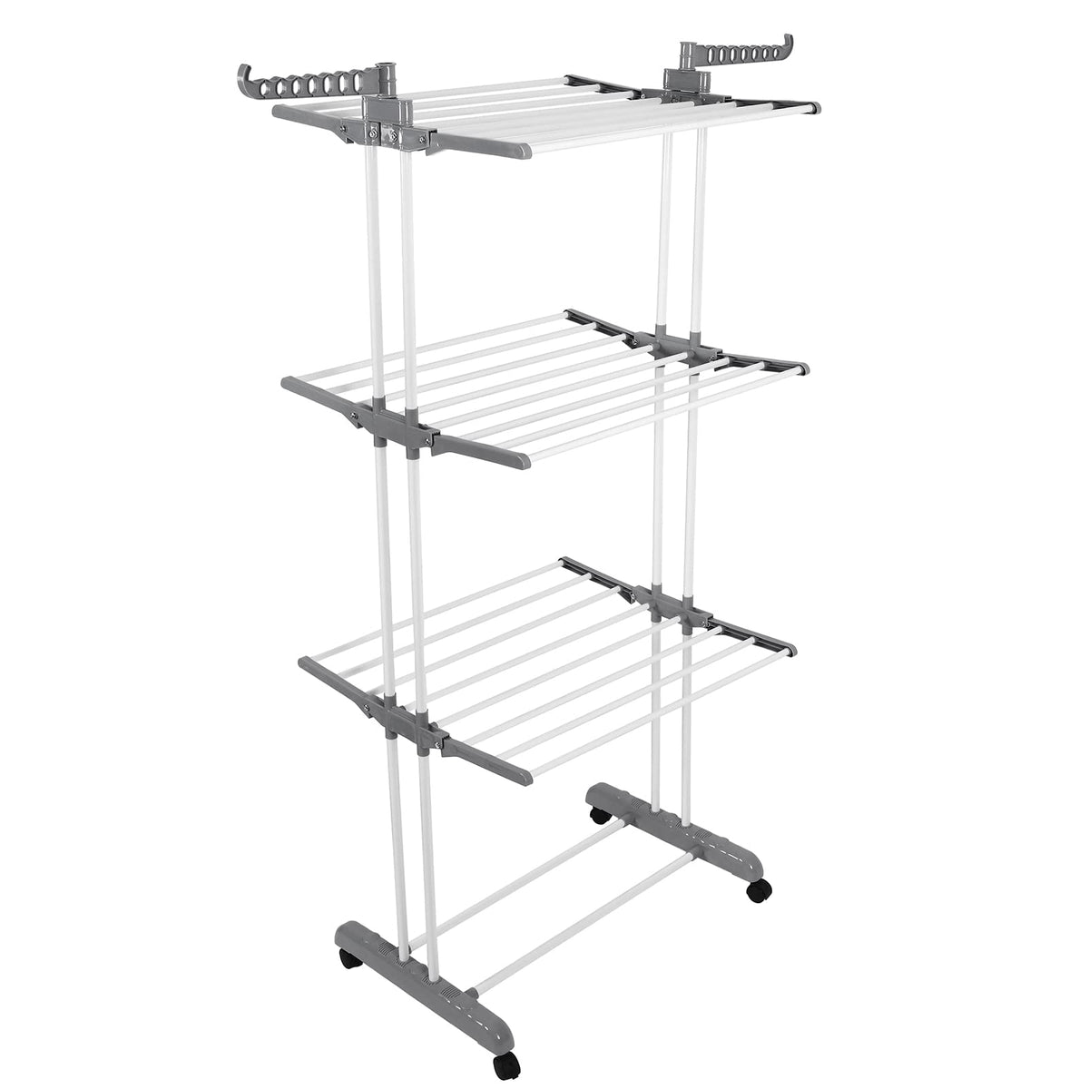 Rainberg 4-Tier Clothes Drying Rack - Extra Large Foldable Laundry Airer with Wheels - Stainless Steel Indoor Outdoor - Very Good