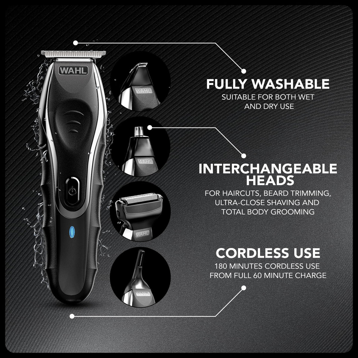 Wahl Aqua Blade 10-in-1 Rechargeable Lithium Men's Multigroomer Beard Trimmer - 0.2mm Shave - Damaged Box