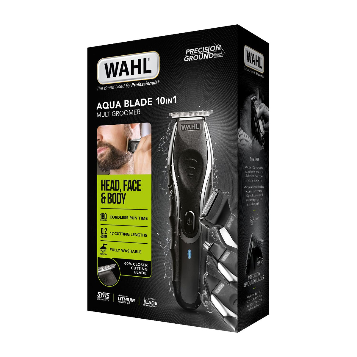 Wahl Aqua Blade 10-in-1 Rechargeable Lithium Men's Multigroomer Beard Trimmer - 0.2mm Shave - Damaged Box