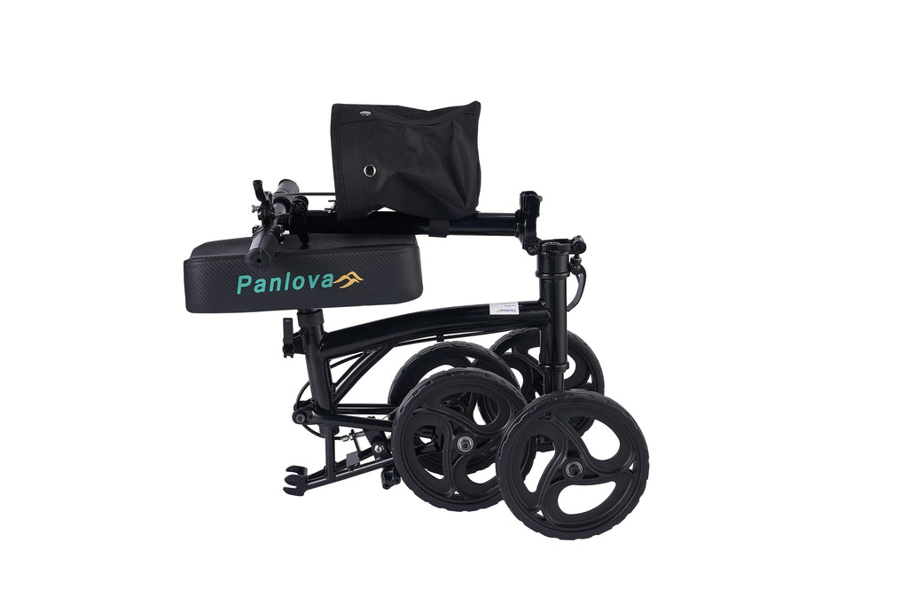 Panlova Steerable Knee Walker Scooter - Adult Mobility Aid for Broken Leg Foot Ankle Injury - Orthopaedic Pad - Black - Damaged Box