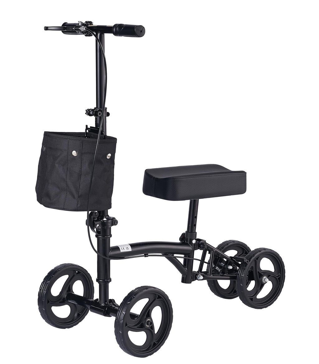 Panlova Steerable Knee Walker Scooter - Adult Mobility Aid for Broken Leg Foot Ankle Injury - Orthopaedic Pad - Black - Damaged Box