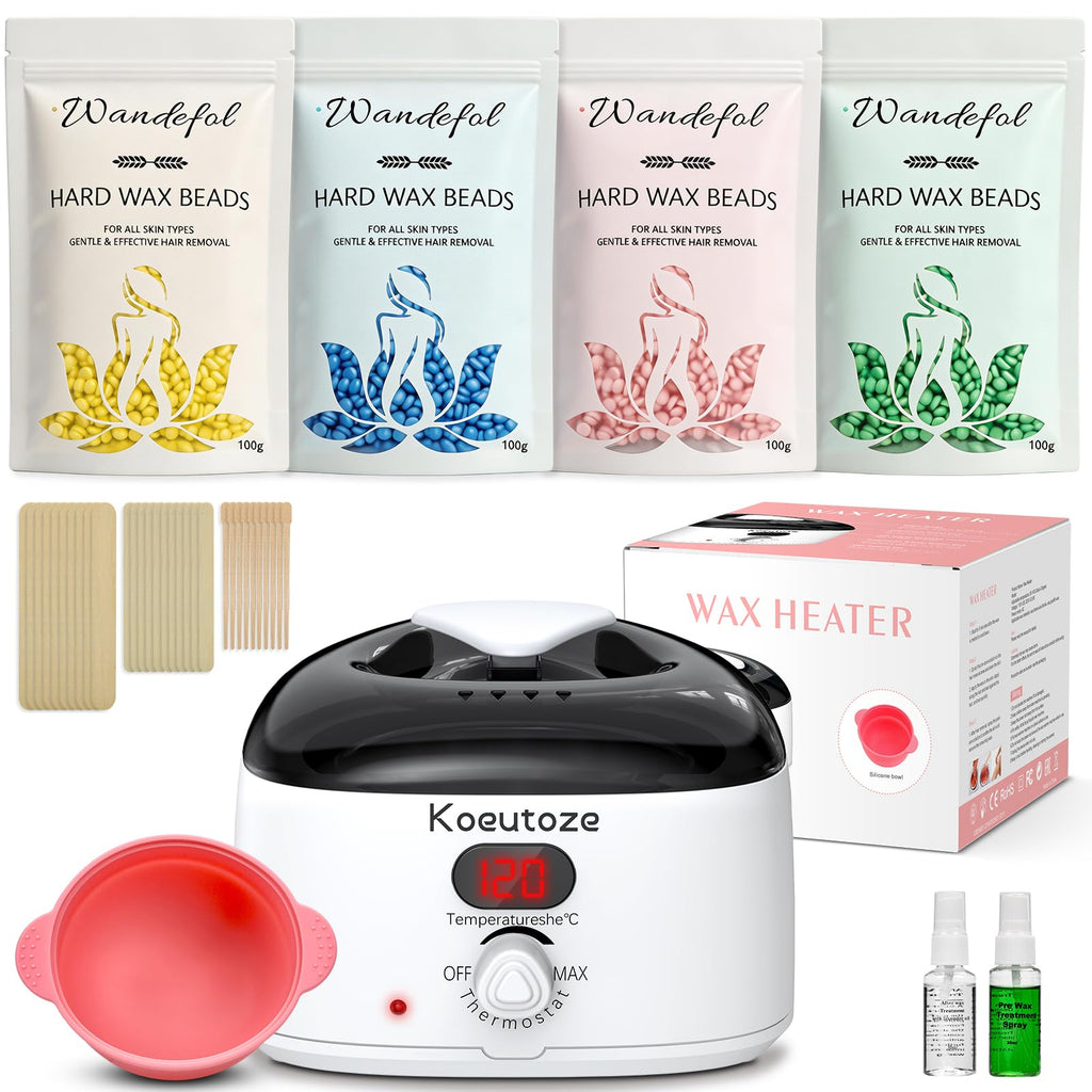 Wandefol Professional Waxing Kit, Electric Wax Machine Warmer for Hair Removal - Damaged Box