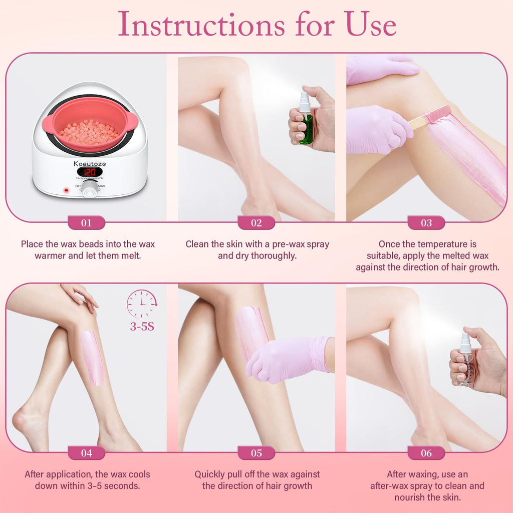 Wandefol Professional Waxing Kit, Electric Wax Machine Warmer for Hair Removal - Damaged Box