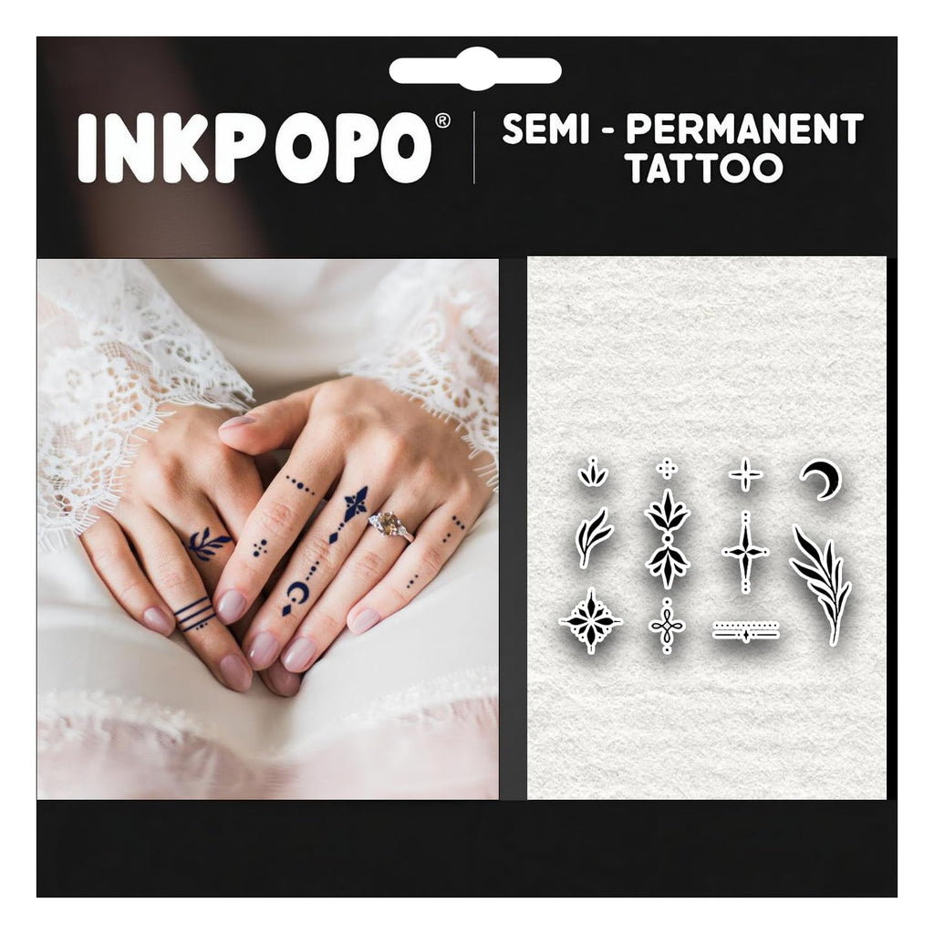 INKPOPO Semi Permanent Finger Temporary Tattoos for Women - 3 Sheets S ...