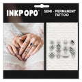 INKPOPO Semi Permanent Finger Temporary Tattoos for Women - 3 Sheets Style 131 Body Art - Damaged Box