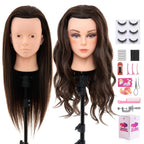 Neverland Hairdressing Mannequin Head With Makeup 26-28 Inch 60% Real Hair Training Practice Doll Head - Damaged Box