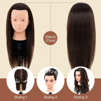 Neverland Hairdressing Mannequin Head With Makeup 26-28 Inch 60% Real Hair Training Practice Doll Head - Damaged Box