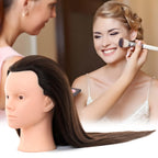 Neverland Hairdressing Mannequin Head With Makeup 26-28 Inch 60% Real Hair Training Practice Doll Head - Damaged Box