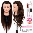 Neverland Hairdressing Mannequin Head With Makeup 26-28 Inch 60% Real Hair Training Practice Doll Head - Damaged Box