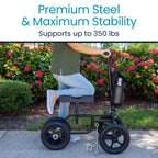 Vive Mobility All Terrain Knee Scooter - Orthopedic Knee Walker for Broken Leg Foot Ankle Injuries - Kneeling Quad Roller Cart - Damaged Box